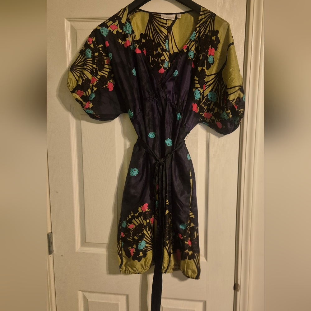 Floral Black and Green Women's Dress